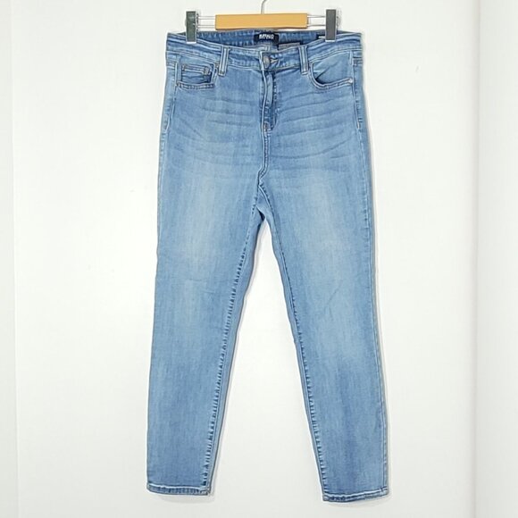 Buffalo David Bitton Blue Cotton Blend High-Rise Slim Fit Stretch Jean Size 10 - Picture 1 of 16